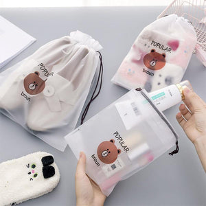 Brown Bear Transparent Cosmetic Bag - Ctoox