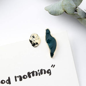 Vintage Geometric Asymmetric Stud Earrings - Ctoox