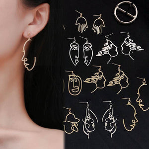 Punk Human Face Drop Earrings - Ctoox