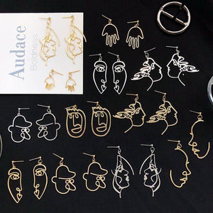 Punk Human Face Drop Earrings - Ctoox