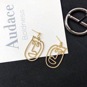 Punk Human Face Drop Earrings - Ctoox