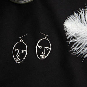 Punk Human Face Drop Earrings - Ctoox