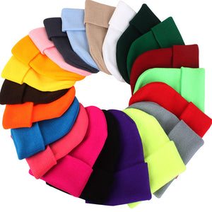 New Beanies Knitted Solid Cute Hat for Girls