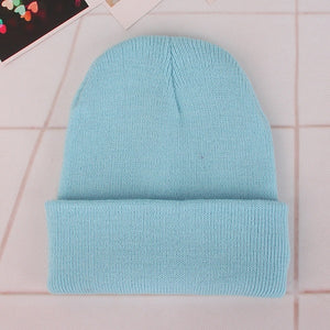 New Beanies Knitted Solid Cute Hat for Girls
