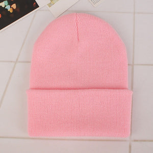 New Beanies Knitted Solid Cute Hat for Girls