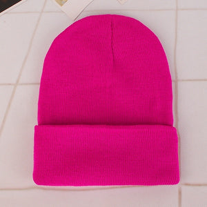 New Beanies Knitted Solid Cute Hat for Girls