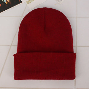 New Beanies Knitted Solid Cute Hat for Girls