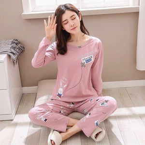 Women Pajamas Set Spring Autumn - Ctoox