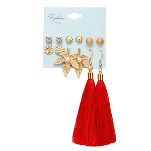 Geometric Tassel Dangle Earrings - Ctoox