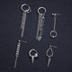 Korean Geometric Long Tassel Stud Earrings - Ctoox