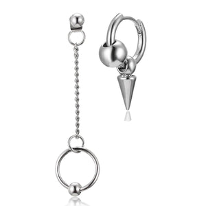 Korean Geometric Long Tassel Stud Earrings - Ctoox