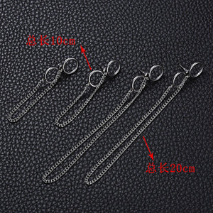 Korean Geometric Long Tassel Stud Earrings - Ctoox