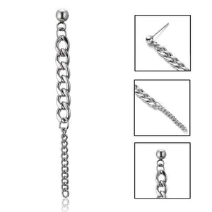 Korean Geometric Long Tassel Stud Earrings - Ctoox