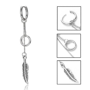 Korean Geometric Long Tassel Stud Earrings - Ctoox