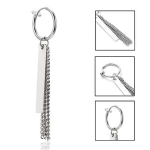 Korean Geometric Long Tassel Stud Earrings - Ctoox