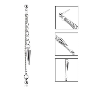 Korean Geometric Long Tassel Stud Earrings - Ctoox