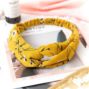 Women  Headband Vintage Cross Knot Elastic
