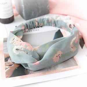 Women  Headband Vintage Cross Knot Elastic