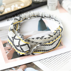 Women  Headband Vintage Cross Knot Elastic