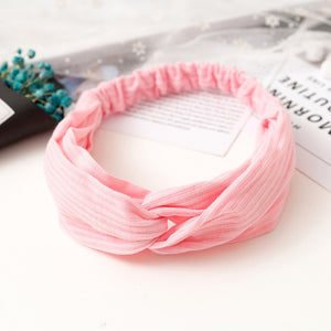Women  Headband Vintage Cross Knot Elastic