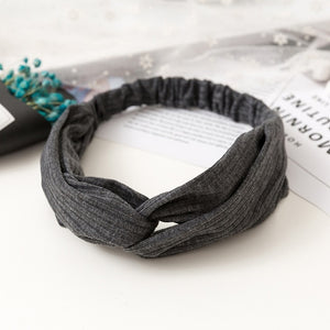 Women  Headband Vintage Cross Knot Elastic