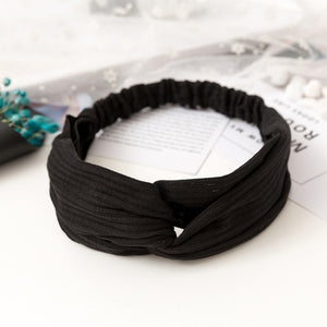 Women  Headband Vintage Cross Knot Elastic