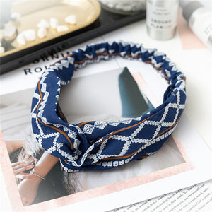 Women  Headband Vintage Cross Knot Elastic