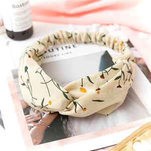 Women  Headband Vintage Cross Knot Elastic