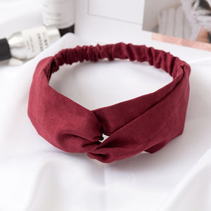 Women  Headband Vintage Cross Knot Elastic