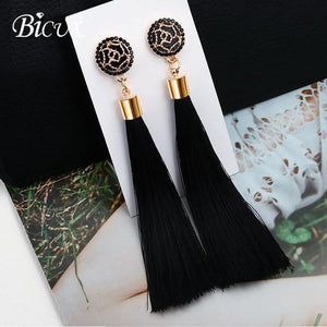 Bohemian Tassel Crystal Long Earrings - Ctoox
