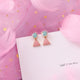 Korean Pink Flower Sweet Geometric Earring