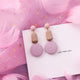 Korean Pink Flower Sweet Geometric Earring