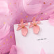 Korean Pink Flower Sweet Geometric Earring