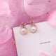 Korean Pink Flower Sweet Geometric Earring