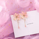 Korean Pink Flower Sweet Geometric Earring