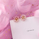 Korean Pink Flower Sweet Geometric Earring