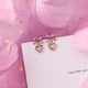 Korean Pink Flower Sweet Geometric Earring