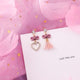 Korean Pink Flower Sweet Geometric Earring
