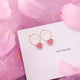 Korean Pink Flower Sweet Geometric Earring