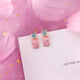 Korean Pink Flower Sweet Geometric Earring