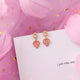 Korean Pink Flower Sweet Geometric Earring