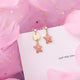 Korean Pink Flower Sweet Geometric Earring