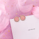 Korean Pink Flower Sweet Geometric Earring