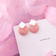 Korean Pink Flower Sweet Geometric Earring