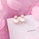 Korean Pink Flower Sweet Geometric Earring