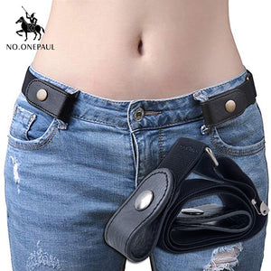punk style buckle-free belt for ladies