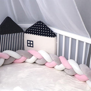 Baby Bumper Bed Braid Knot Pillow Cushion - Ctoox