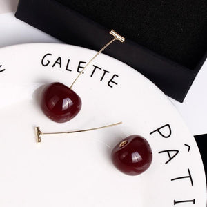 Fruit Fashion Long Cherry Earrings - Ctoox