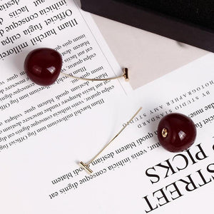 Fruit Fashion Long Cherry Earrings - Ctoox