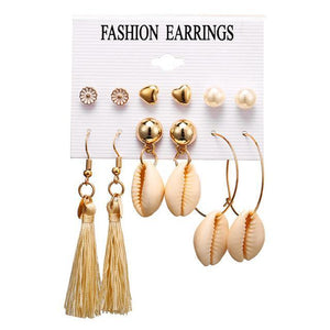 Geometric Tassel Dangle Earrings - Ctoox